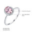 Oval Pink Nano Morganite Halo Cocktail Ring in 0.925 White Sterling Silver (MDS210218)