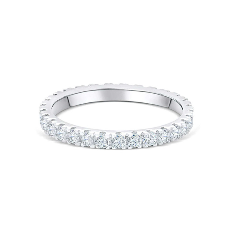 CTW Round White Cubic Zirconia Eternity Ring in 0.925 White Sterling Silver (MDS210229)