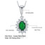 Oval Green Nano Emerald Halo Pendant Necklace in 0.925 White Sterling Silver With Chain (MDS210233)