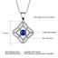 Round Blue Nano Sapphire Halo Pendant Necklace in 0.925 White Sterling Silver With Chain (MDS210236)