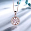 Round Pink Nano Morganite Halo Pendant Necklace in 0.925 White Sterling Silver With Chain (MDS210237)