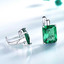 Cushion Green Nano Emerald Stud Earrings in 0.925 White Sterling Silver (MDS210239)