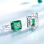 Cushion Green Nano Emerald Stud Earrings in 0.925 White Sterling Silver (MDS210239)