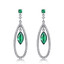 Marquise Green Nano Emerald Halo Drop/Dangle Earrings in 0.925 White Sterling Silver (MDS210241)