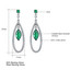 Marquise Green Nano Emerald Halo Drop/Dangle Earrings in 0.925 White Sterling Silver (MDS210241)