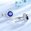 Round Blue Nano Sapphire Drop/Dangle Earrings in 0.925 White Sterling Silver (MDS210243)