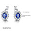 Oval Blue Nano Sapphire Drop/Dangle Earrings in 0.925 White Sterling Silver (MDS210244)
