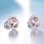 Oval Pink Nano Morganite Stud Earrings in 0.925 White Sterling Silver (MDS210248)