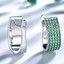 Round Green Nano Emerald Drop/Dangle Earrings in 0.925 White Sterling Silver (MDS210253)