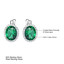 Oval Green Nano Emerald Drop/Dangle Earrings in 0.925 White Sterling Silver (MDS210254)