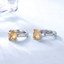 Round Orange Nano Citrine Huggie Earrings in 0.925 White Sterling Silver (MDS210258)