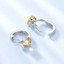 Round Orange Nano Citrine Huggie Earrings in 0.925 White Sterling Silver (MDS210258)