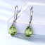 Pear Green Nano Peridot Drop/Dangle Earrings in 0.925 White Sterling Silver (MDS210268)