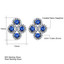 Round Blue Nano Sapphire Halo Stud Earrings in 0.925 White Sterling Silver (MDS210271)