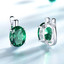 Oval Green Nano Emerald Stud Earrings in 0.925 White Sterling Silver (MDS210272)