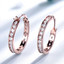 CTW Round White Cubic Zirconia Rose Gold Plated Huggie Earrings in 0.925 Sterling Silver (MDS210277)