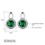 Round Green Nano Emerald Halo Stud Earrings in 0.925 White Sterling Silver (MDS210278)
