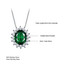 Oval Green Nano Emerald Halo Pendant Necklace in 0.925 White Sterling Silver With Chain (MDS210287)