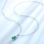 Pear Green Nano Emerald Solitaire with Accents Pendant Necklace in 0.925 White Sterling Silver With Chain (MDS210293)