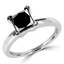 1 3/5 CT Princess Black Diamond Solitaire Engagement Ring in 10K White Gold (MDR130004)