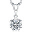 1 CT Round Moissanite Solitaire Pendant Necklace in 0.925 White Sterling Silver With Chain (MDS210297)