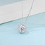 1 CTW Round Moissanite Halo Pendant Necklace in 0.925 White Sterling Silver With Chain (MDS210301)