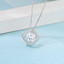 1 CTW Round Moissanite Halo Pendant Necklace in 0.925 White Sterling Silver With Chain (MDS210302)