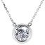 1 CT Round Moissanite Solitaire Pendant Necklace in 0.925 White Sterling Silver With Chain (MDS210304)