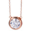 1 CT Round Moissanite Solitaire Rose Gold Plated Pendant Necklace in 0.925 Sterling Silver With Chain (MDS210306)