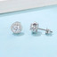 1 CTW Round Moissanite Halo Stud Earrings in 0.925 White Sterling Silver (MDS210312)