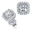 1 CTW Round Moissanite Halo Stud Earrings in 0.925 White Sterling Silver (MDS210313)