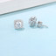 1 CTW Round Moissanite Halo Stud Earrings in 0.925 White Sterling Silver (MDS210313)