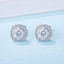 1 CTW Round Moissanite Halo Stud Earrings in 0.925 White Sterling Silver (MDS210314)