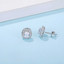 1 CTW Round Moissanite Halo Stud Earrings in 0.925 White Sterling Silver (MDS210314)