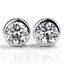 1 CTW Round Moissanite Stud Earrings in 0.925 White Sterling Silver (MDS210315)
