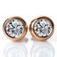 1 CTW Round Moissanite Stud Rose Gold Plated Earrings in 0.925 Sterling Silver (MDS210316)