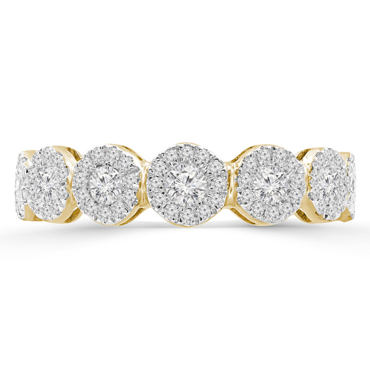 2/5 CTW Round Diamond Halo Cocktail Ring in 14K Yellow Gold (MDR210001)