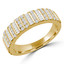 3/4 CTW Round Diamond Baguette Diamond Semi-Eternity Wedding Band Ring in 14K Yellow Gold Not-Sizable (MDR210004)