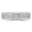 1/2 CTW Round Diamond Three-row Semi-Eternity Wedding Band Ring in 14K White Gold (MDR210006)