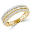 1/2 CTW Round Diamond Three-row Semi-Eternity Wedding Band Ring in 14K Yellow Gold (MDR210008)