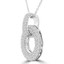1 2/5 CTW Round Diamond Three Row Circle Pendant Necklace in 14K White Gold (MDR210041)
