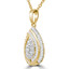 2/5 CTW Round Diamond Pear Halo Pendant Necklace in 14K Yellow Gold (MDR210044)