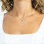 2/5 CTW Round Diamond Pear Halo Pendant Necklace in 14K Yellow Gold (MDR210044)