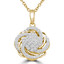 1/3 CTW Round Diamond Swirl Cluster Pendant Necklace in 14K Yellow Gold (MDR210047)