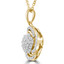 1/3 CTW Round Diamond Swirl Cluster Pendant Necklace in 14K Yellow Gold (MDR210047)