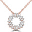 1/4 CTW Baguette Diamond Circle Necklace in 14K Rose Gold (MDR210053)