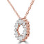 1/4 CTW Baguette Diamond Circle Necklace in 14K Rose Gold (MDR210053)