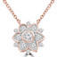 3/8 CTW Round Diamond Floral Necklace in 14K Rose Gold (MDR210056)