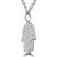 1/5 CTW Round Diamond Hamsa Pendant Necklace in 14K White Gold (MDR210057)