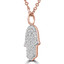 1/5 CTW Round Diamond Hamsa Pendant Necklace in 14K Rose Gold (MDR210059)